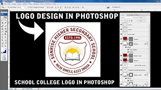 Logo Design Tutorial in Photoshop cs 3 || How to make School College Logo Design in Photoshop ||
