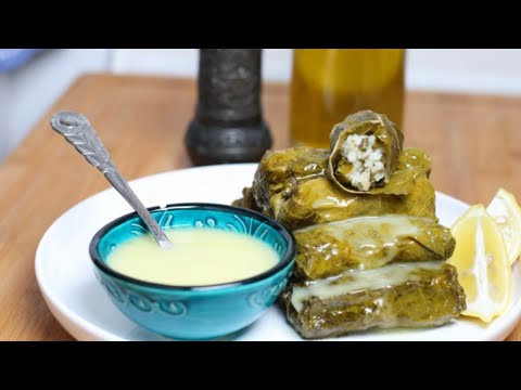 Dolmadakia recipes, a traditional Greek Appetizer - Step by Step stuffed vine leaves