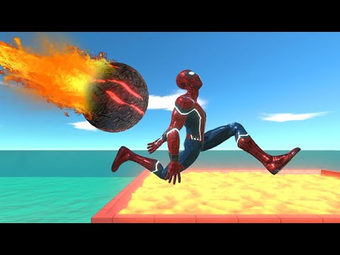 Superheroes and Villains Escape From a Giant Fireball - Animal Revolt Battle Simulator