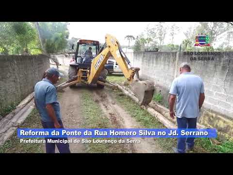 Prefeitura de São Lourenço da Serra reforma ponte do Jardim Serrano.