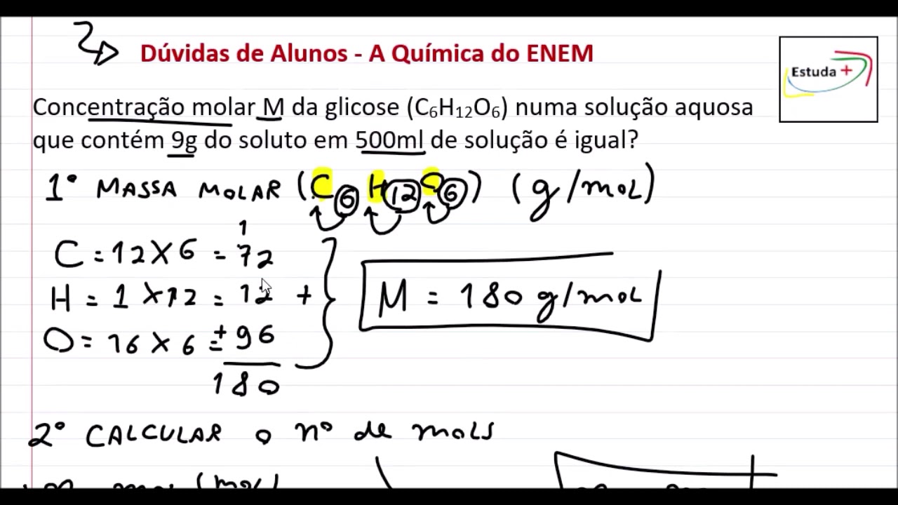 Como calcular a concentração molar - Passo a passo