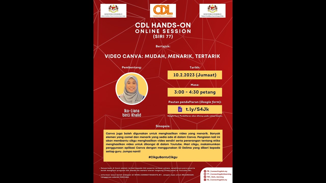 CDL Hands-On Online Session (Siri 77) - Video Canva: Mudah, Menarik, Tertarik