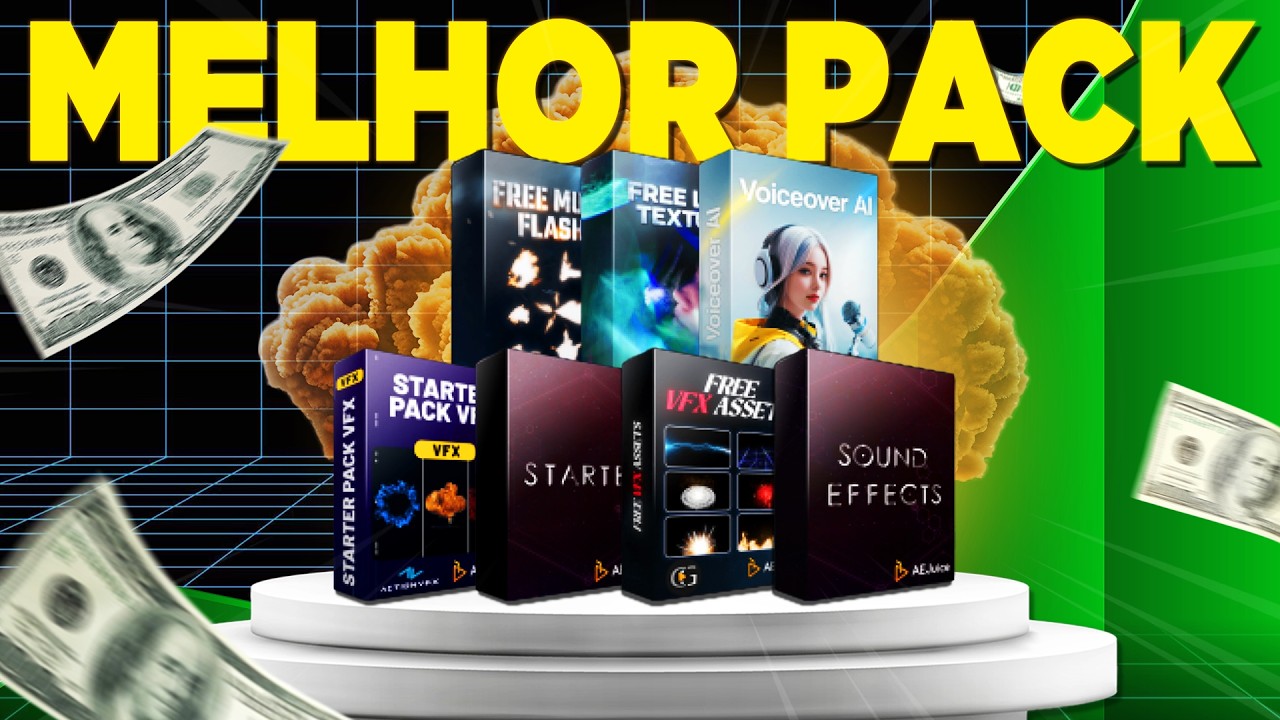 O PACK GRÁTIS que todo EDITOR DE VÍDEO precisa CONHECER! 📦 (MAIS DE 30GB!)