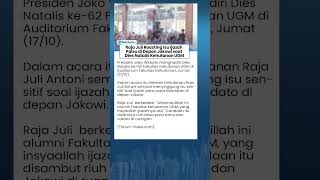 Kelakar Raja Juli! Singgung Ijazah Palsu di Depan Jokowi pada Dies Natalis Fakultas Kehutanan UGM
