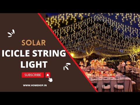 Homehop Solar Outdoor Icicle String Lights 300 Led for Home Garden Balcony Terrace