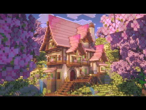 Minecraft 1.20 | Cherry Blossom Survival House Tutorial in 6 Minutes