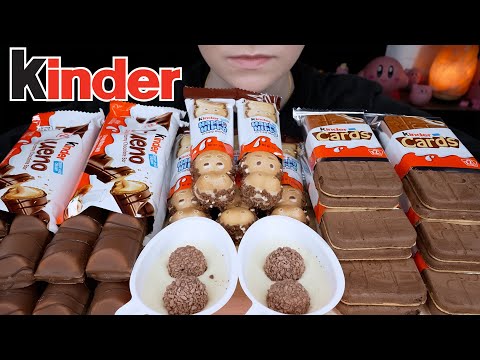 ASMR Kinder Chocolate Party! Kinder Joy, Kinder Bueno, Kinder Hippo, Kinder Cards