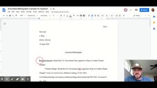 Formatting Your MLA Annotated Bibliography in Google Docs