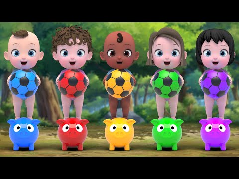 color ball Finger Family & Itsy bitsy spider +more Nursery Rhymes & Kids Songs | Kindergarten