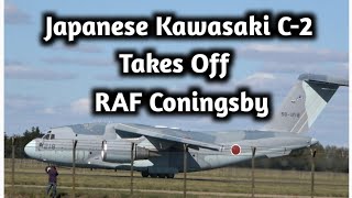 Feel the Rush as Japanese Air Force Kawasaki C-2 Takes Off from RAF Coningsby!