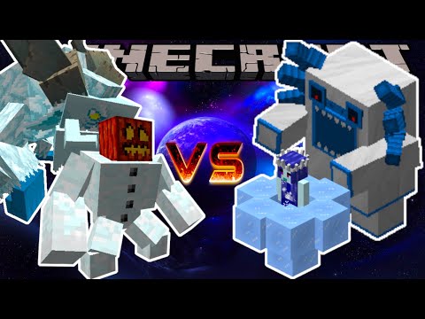 MUTANT SNOW GOLEM & FROSTMAW VS ALPHA YETI & SNOW QUEEN - MINECRAFT 1.16.5 (MOB BATTLE)