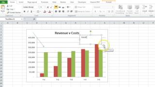 How to add text boxes and arrows to an Excel chart