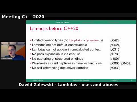 Lambdas - uses and abuses - Dawid Zalewski - Meeting C++ 2020