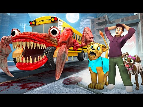 SCHOOL BUS EATER is following me... (Gmod Sandbox)