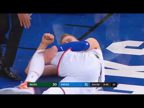 Kristaps Porzingis Injury Vs Bucks Torn ACL in Knee. END OF SEASON FOR KRISTAPS