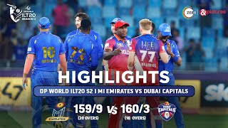 ILT20 S2 | English - HIGHLIGHTS | Dubai Capitals V/S MI Emirates - T20 Cricket | 20th Jan | English
