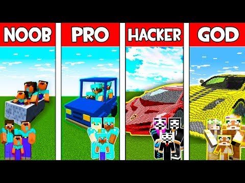 Minecraft - NOOB vs PRO vs HACKER vs GOD : FAMILY CAR in 