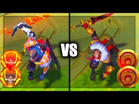 Legendary PROJECT: Pyke vs Blood Moon Pyke Skins Comparison (League of Legends)