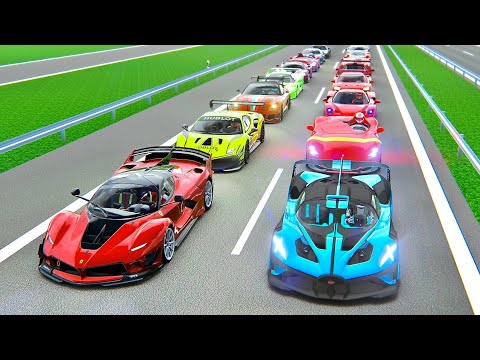 Bugatti Bolide vs Ferrari Hypercars at Autobahn