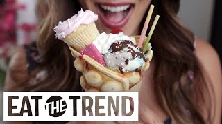 Birthday Bubble Waffle Ice Cream Cones | Eat the Trend by POPSUGAR Food