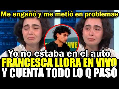 Francesca Montenegro breaks down in tears after being asked about chats with Adrián Villar, she t...