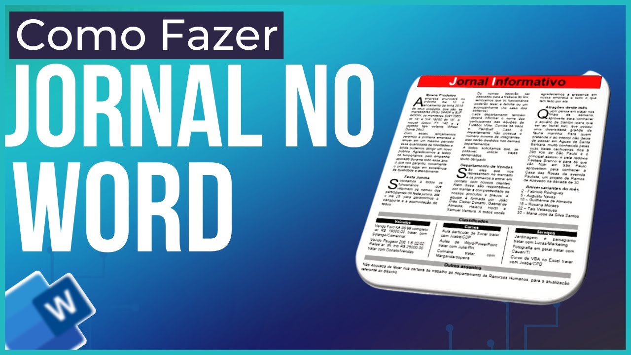 Como fazer JORNAL Informativo no Word Passo a passo