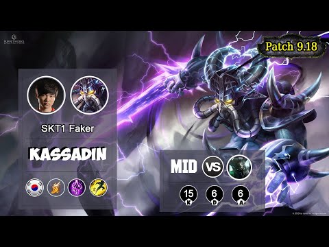 SKT1 FAKER Kassadin MID VS Mordekaiser | LOL | S9 KR Challenger - Full Gameplay
