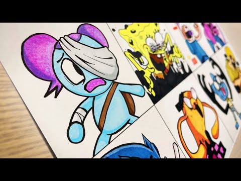 Drawing Friday Night Funkin' MODS / PIBBY /VS Pibby Spongebob, Pibby Sonic