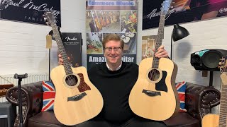 Video thumbnail for Taylor 210ce Vs Taylor 110e - Demonstration And Comparison With James At Rimmers Music by Rimmers Music