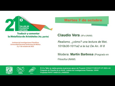  21º TALLER DE FILOSOFÍA ANTIGUA • Claudio Vera 