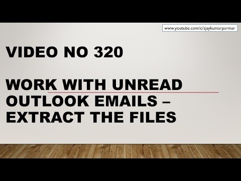 Learn Excel - Video 320 - VBA - Extract files from Unread Outlook mails