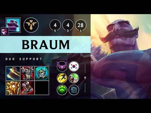 Braum Support vs Leona: Vision Controller - KR Master Patch 14.22