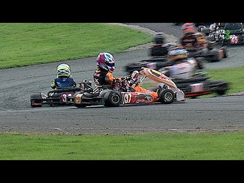 Action throughout the Jnr Rotax final in UKC Rd 4 at GYG.