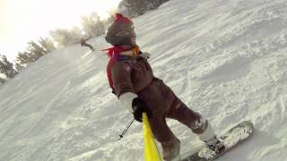 Sock Monkey and Tina Snowboarding Heavenly 1/1/11