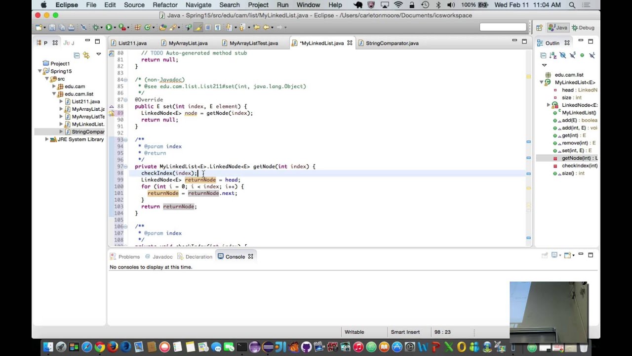 LinkedList Set Quiz Solution