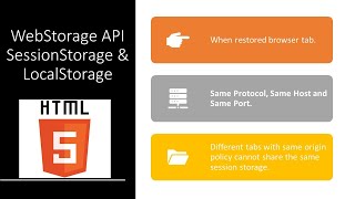 WebStorage APIs SessionStorage &amp; LocalStorage | HTML5