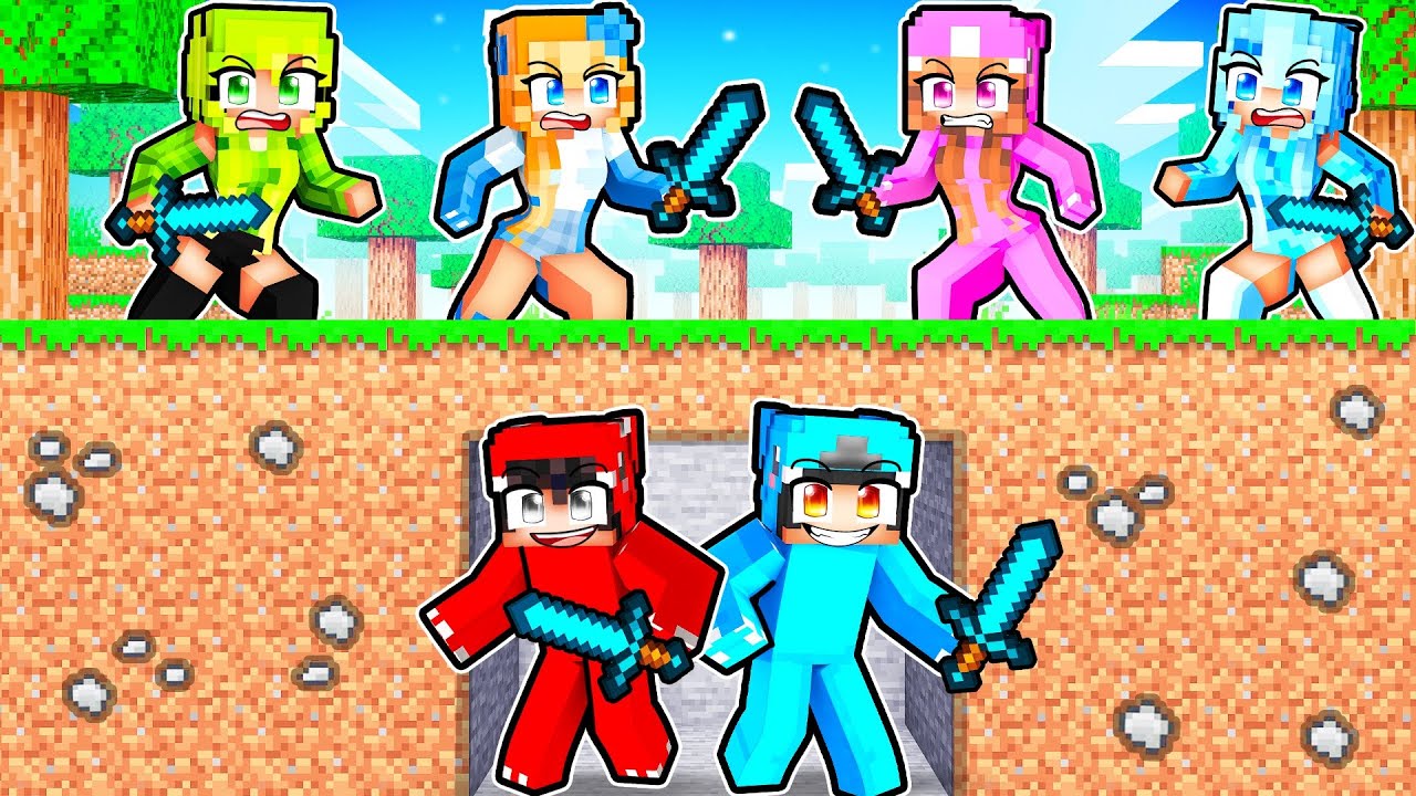 CRAZY FAN GIRL HUNTERS vs SPEEDRUNNER In Minecraft!