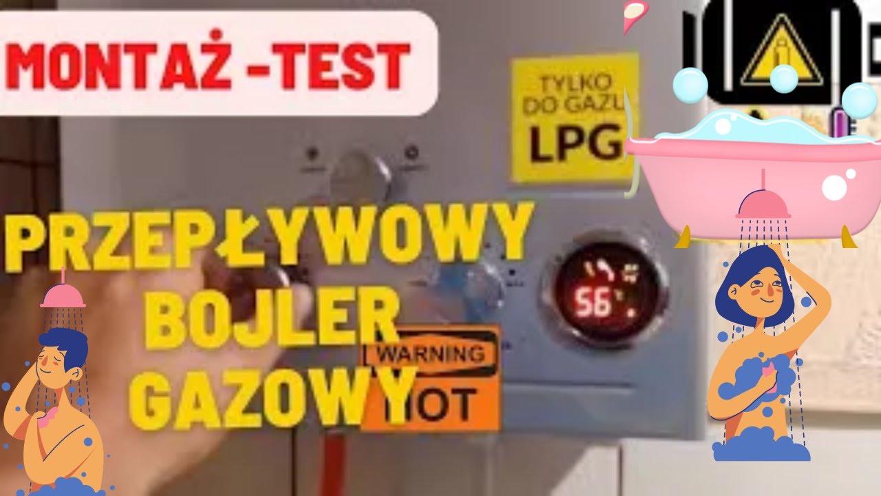 ciepła woda w domku na działce 12l przepływowy bojler gazowy na butle  -montaż-test
