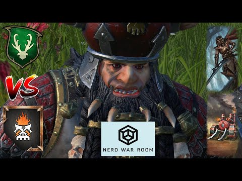 This battle gave me a Daemon's tongue | Wood Elves vs Chaos Dwarfs - Warhammer 3 Domination