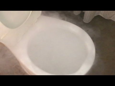 Part of a video titled what HAPPENS when you put DRY ICE in the TOILET - YouTube