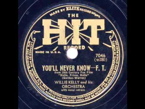 Willie Kelly & His Orch. You´ll Never Know (Hit 7046, 1943)
