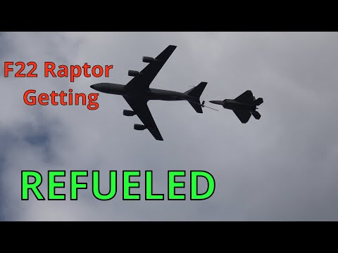 KC 10 & KC 135 Aerial Refuel F22 Raptor ABOVE My Head - EAA Airventure - 4k WOW