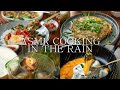 10 Hours ASMR Cooking Thailand's Food in the Rain | Relaxing NO MUSIC NO TALKING