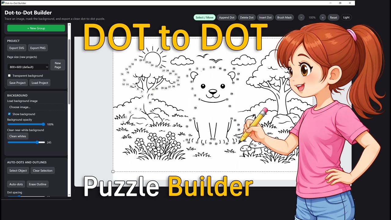 Turn Coloring Pages into Dot-to-Dot Puzzles