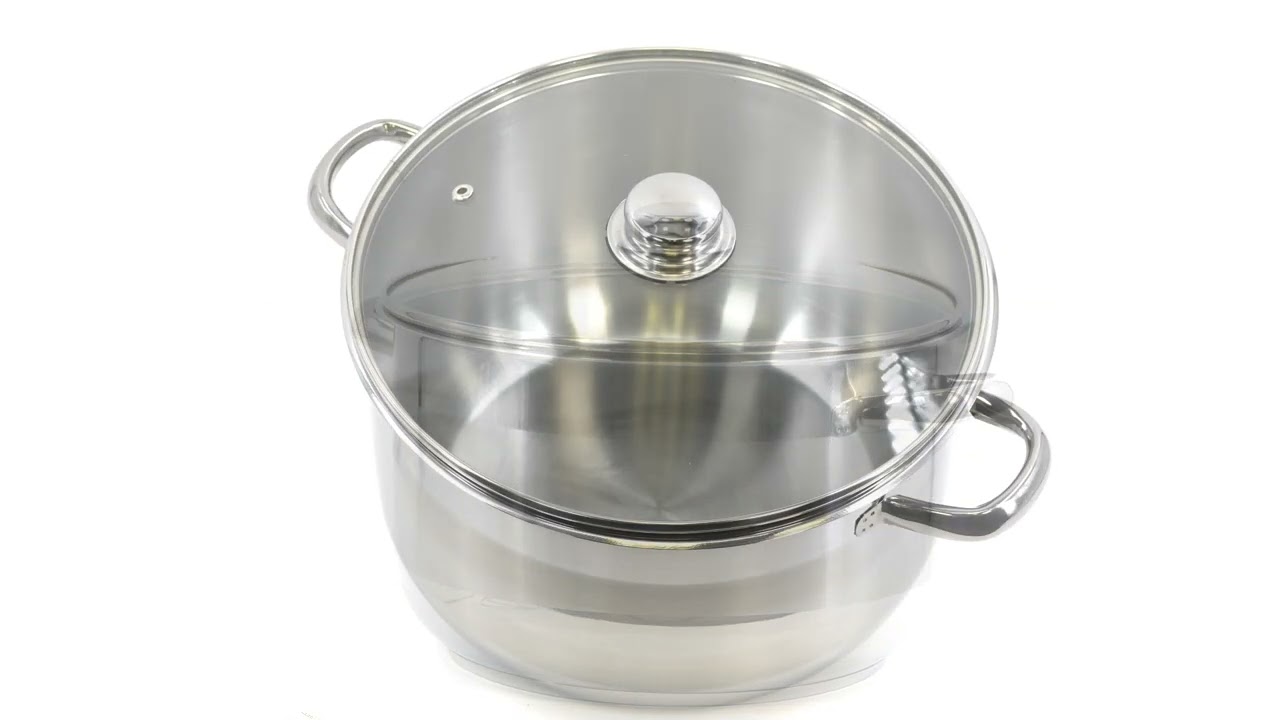 Induction Stockpot With Glass Lid - 11 ltr