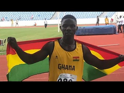 Solomon Hammond wins 100m U20 Male Final with 10.53sec. CAA Region 2 Championship. Cape Coast 2022.