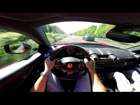 Ferrari 812 Superfast 320 km/h on Autobahn! - ORGASMIC SOUND!