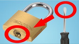 how to open padlock without a key with screwdriver