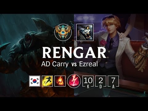 Rengar ADC vs Ezreal - KR Grand Master Patch 8.24