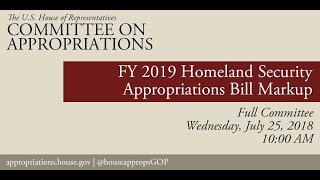 Markup- FY19 DHS Bill/Revised Report Suballocation of Budget Allocations for FY19 (EventID=108623)